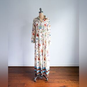 Tensione In Floral Maxi button up dress - size M